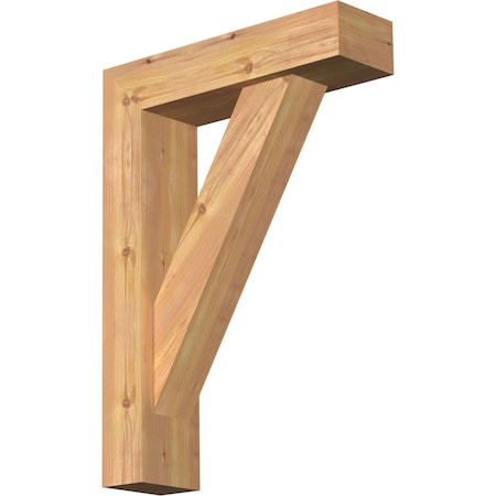 Ekena Millwork Traditional Block Smooth Bracket w/ Offset Brace, Western Red Cedar, 5 1/2"W x 20"D x 28"H BKT0604X20X28TRA05SWR